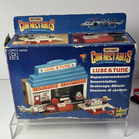 Matchbox Connectables Lube & Tune Toy Car Service Playset Garage 1 Vehicle 1990 - Picture 7 of 16